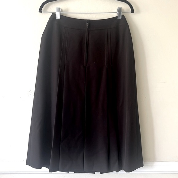 Celine 1970s Horsebit Brown Wool Pleated Skirt - Picture 2 of 5